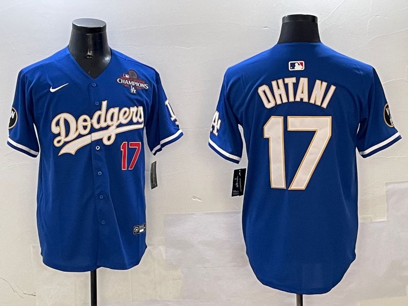 Men Los Angeles Dodgers 17 Ohtani Blue Gold Game 2025 Nike MLB Jersey style 7